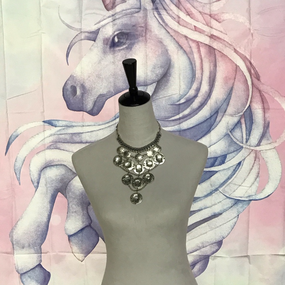 Chico's Silver Medallion Necklace